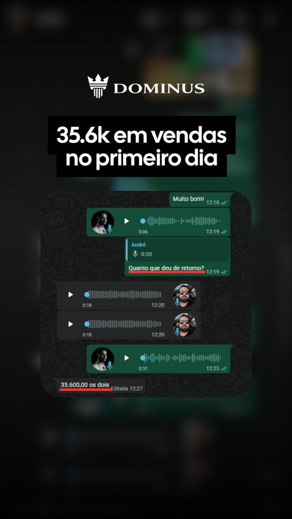 Print de conversa no WhatsApp: 35,6 mil em vendas no primeiro dia